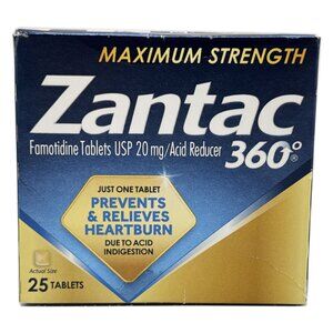 Zantac 360° Maximum Strength 25 Tablets Acid Reducer